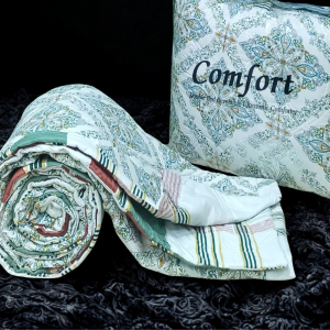 Comfort - Ultrasonic Double Bed AC Comforter-White with Green