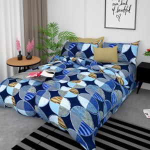 HUM TUM Royal Diamond Glace Cotton Double Bedsheet Set with 2 Pillow Covers