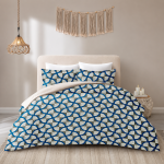 HUM TUM Ocean Wave Glace Cotton Double Bedsheet Set with 2 Pillow Covers