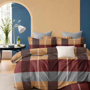 Bentley 3-Piece Queen Size Double Bedsheet Set – Elegant Lily Geometric with Two Pillow Covers