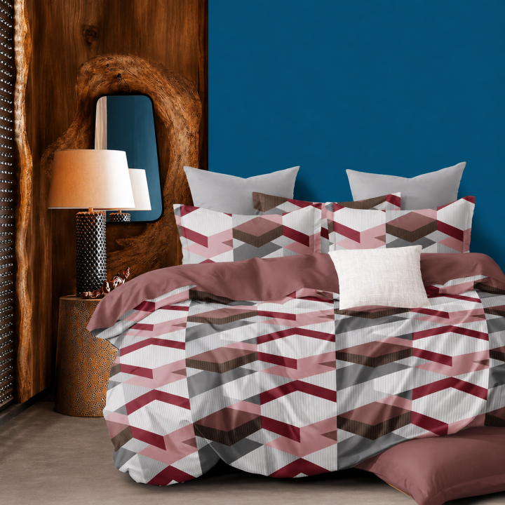Bentley 3-Piece Queen Size Double Bedsheet Set – Fresh Green Leaf Print with Two Pillow Covers