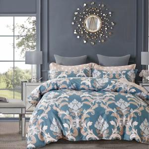 HUM TUM Vintage Blossom Glace Cotton Double Bedsheet Set with 2 Pillow Covers