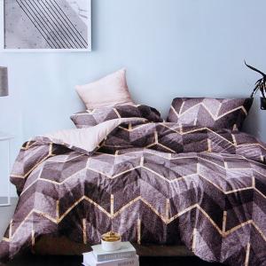 HUM TUM Golden Hexa Glace Cotton Double Bedsheet Set with 2 Pillow Covers