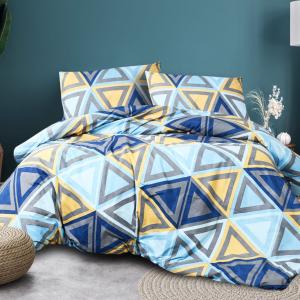 HUM TUM Sky Prism Glace Cotton Double Bedsheet Set with 2 Pillow Covers