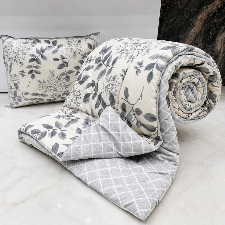 Silver Leaf Elegance Comforter