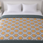 Blessings – Grey Mustard Hexagon ultrasonic double bed comforter